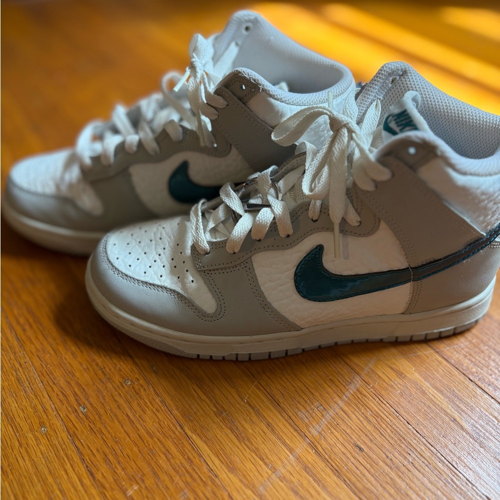 High-Top Sneakers in Gray and White